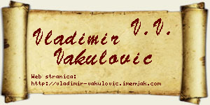 Vladimir Vakulović vizit kartica